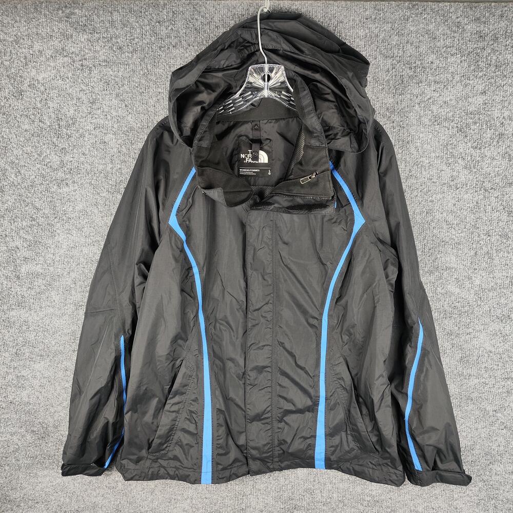 The North Face Jacket Womens Large Black Hooded Lightweight Windbreaker Hiking